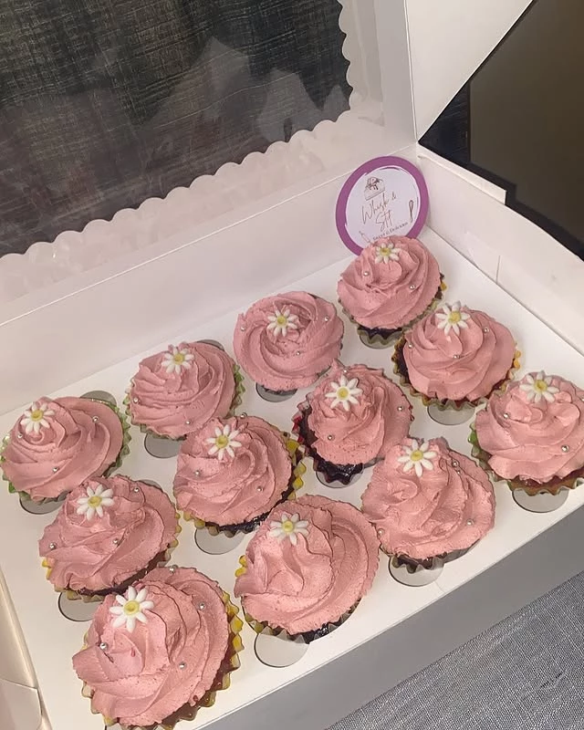 Custom cupcakes with waffle and strawberry designs for parties and celebrations - Party Desserts Karachi By Whisk And Sift